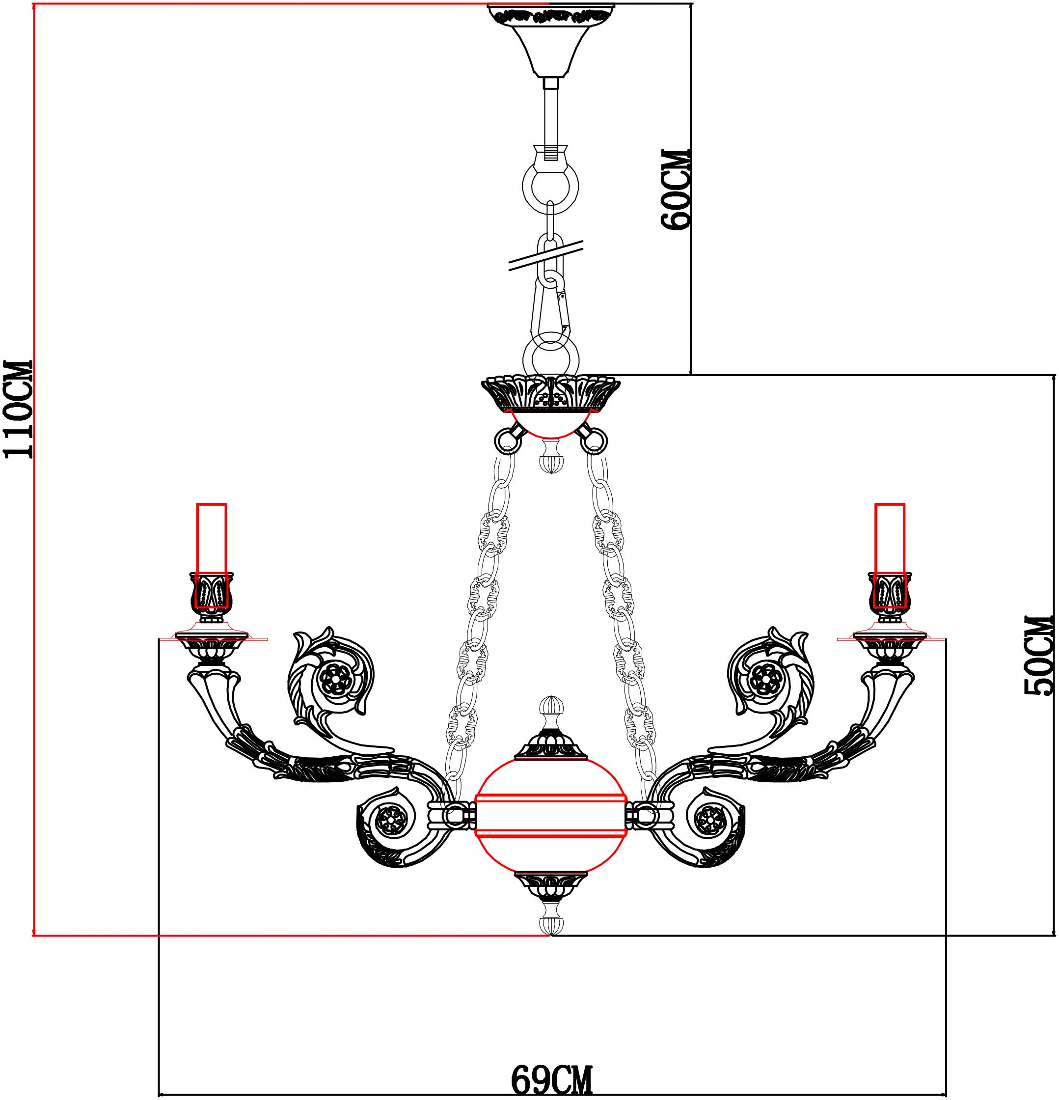 Светильник Arte Lamp Luisa A7024LM-8WG, цвет золотистый - фото 5