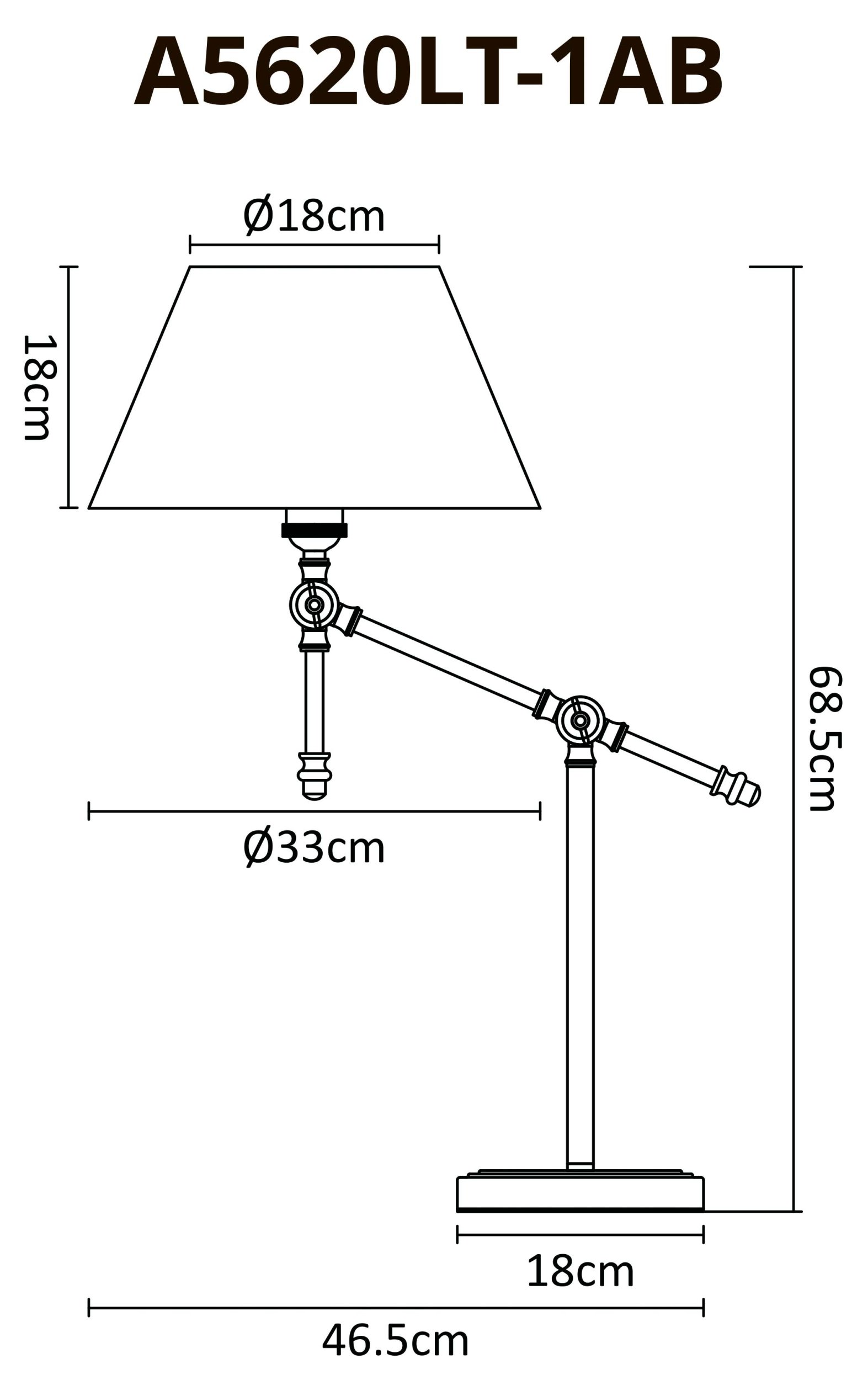 Настольная лампа Arte Lamp ORLANDO A5620LT-1AB, цвет бронза - фото 4