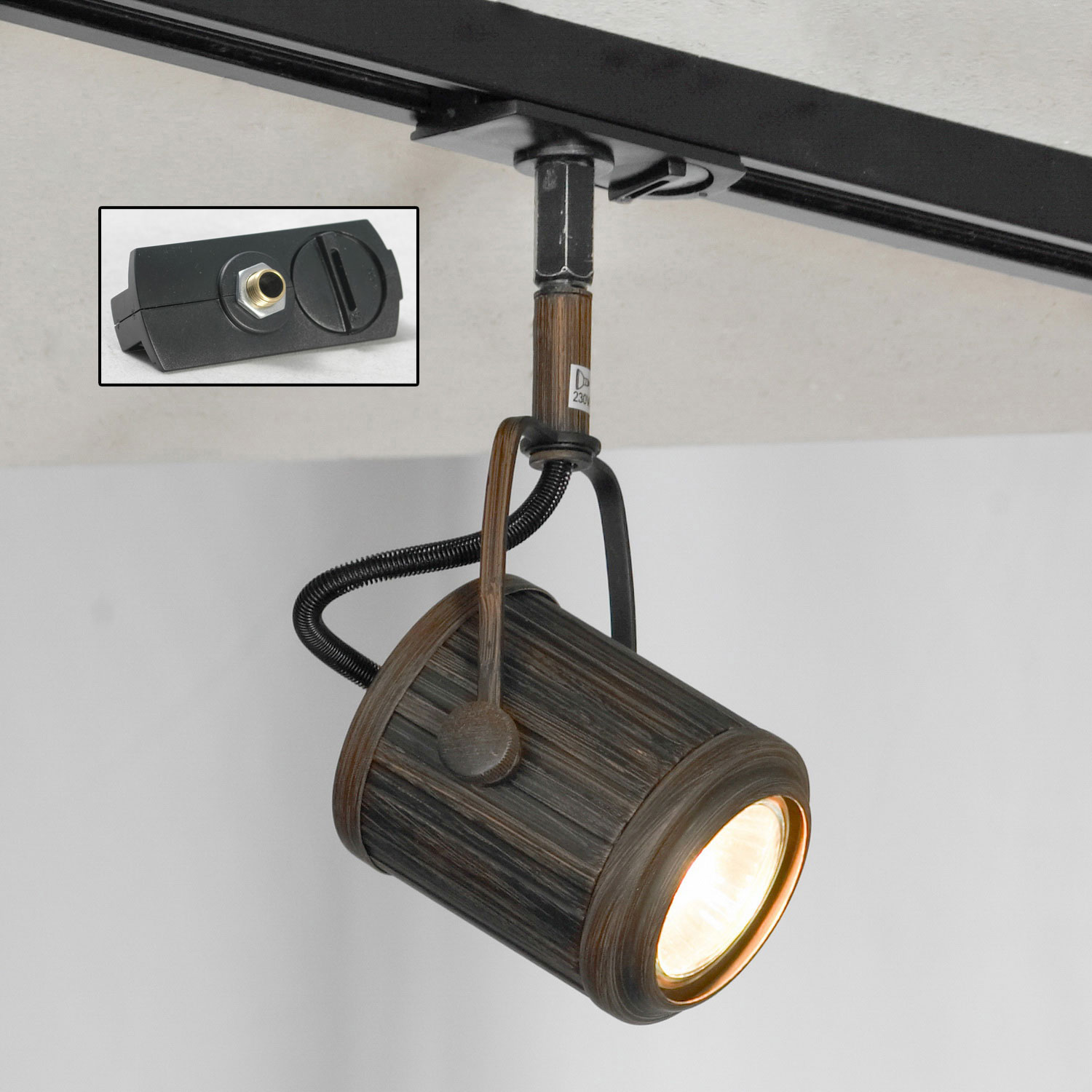 Трековый светильник Lussole CLIFTON LSP-9131-TAB, цвет коричневый - фото 1