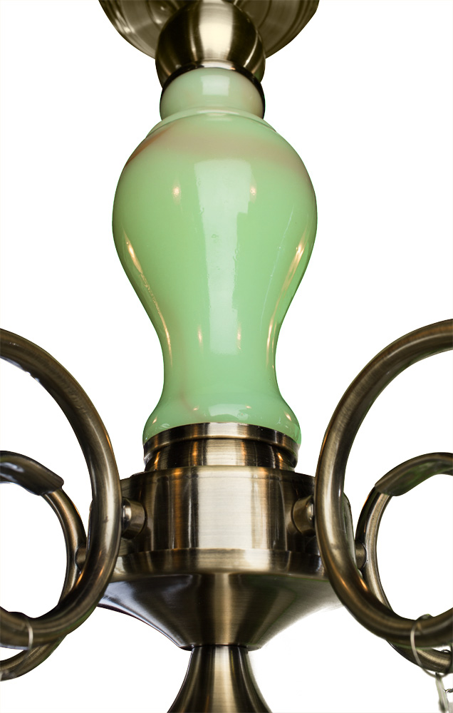 Люстра Arte Lamp ONYX GREEN A9592PL-5AB, цвет бронза - фото 4