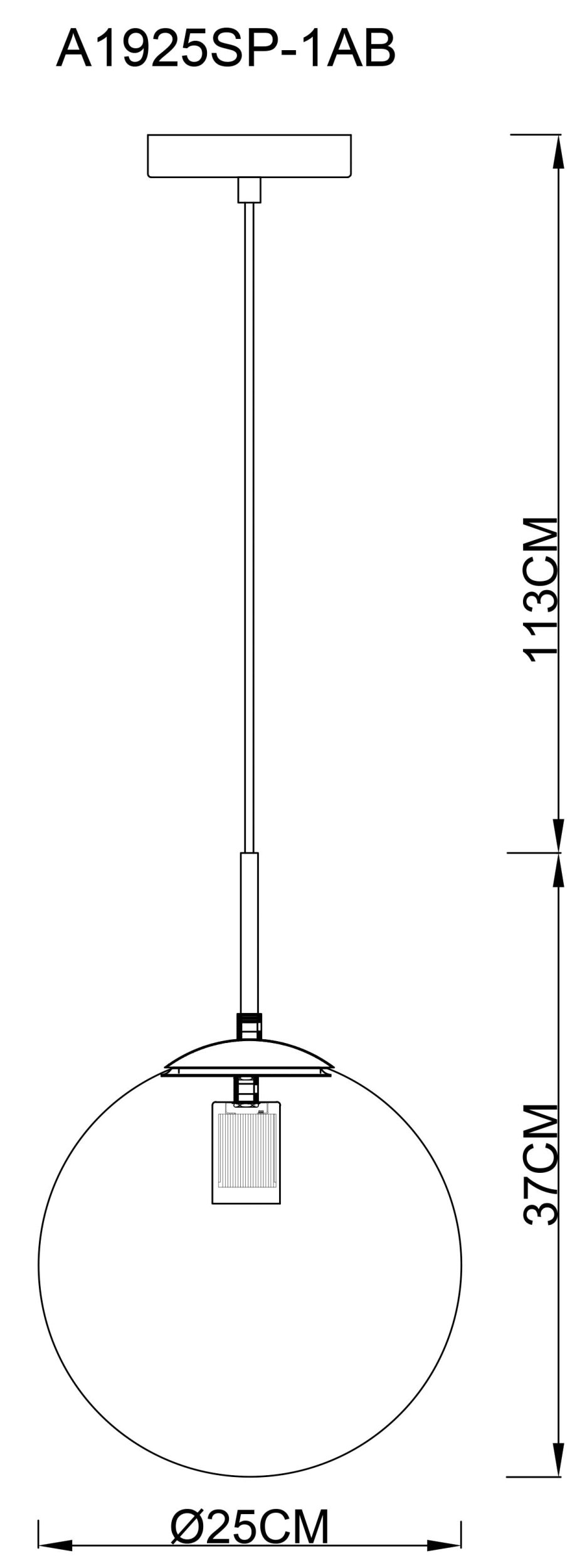 Светильник Arte Lamp VOLARE A1925SP-1AB, цвет прозрачный - фото 4