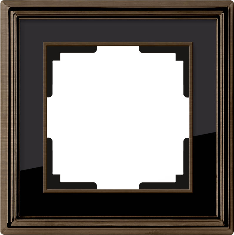 Рамка на 1 пост (бронза, черный) Werkel WL17-Frame-01 4690389103568, цвет бронза;черный a037687 - фото 1