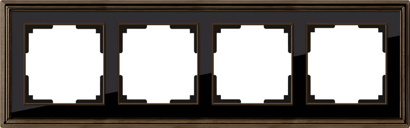 Рамка на 4 поста (бронза, черный) Werkel WL17-Frame-04 4690389103711, цвет бронза;черный a037690 - фото 1