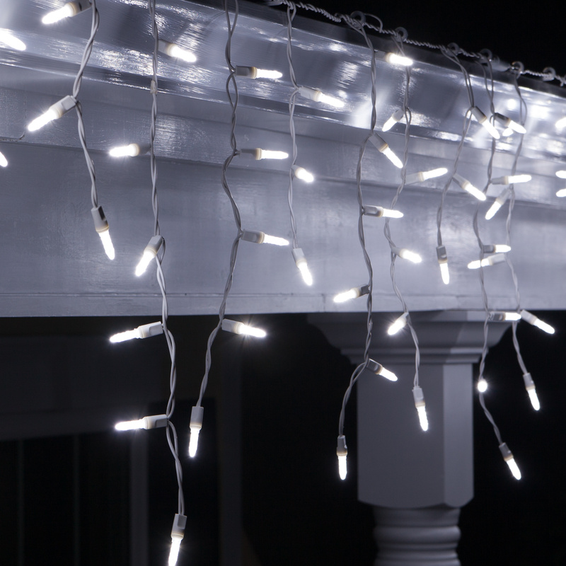Гирлянда Бахрома, 5х0.5м., 250 LED, холодный белый, без мерцания, черный ПВХ провод. Гирлянда РФ 05-576 G05-576 - фото 1