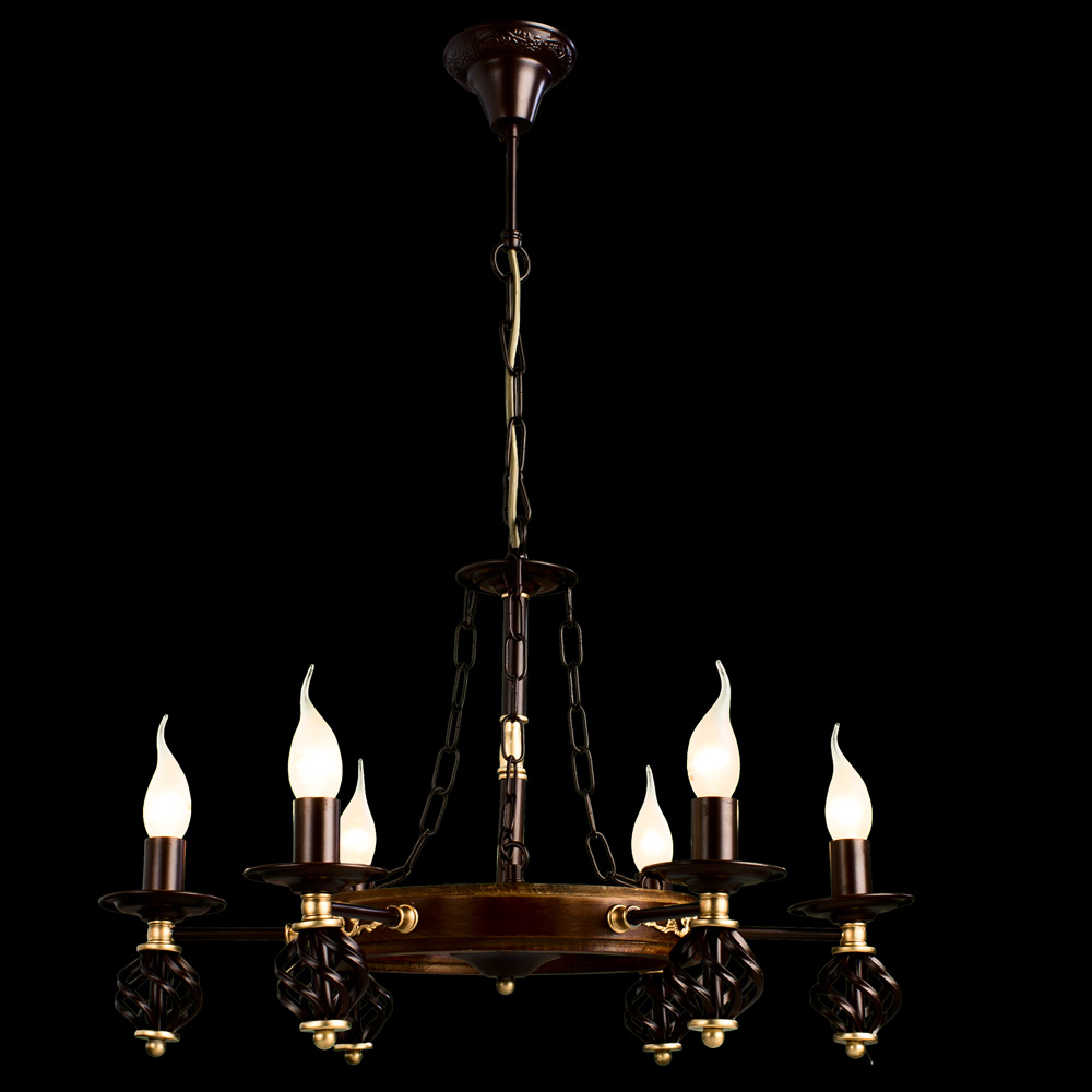 Люстра Arte Lamp Cartwheel A4550LM-6CK, цвет коричневый - фото 2