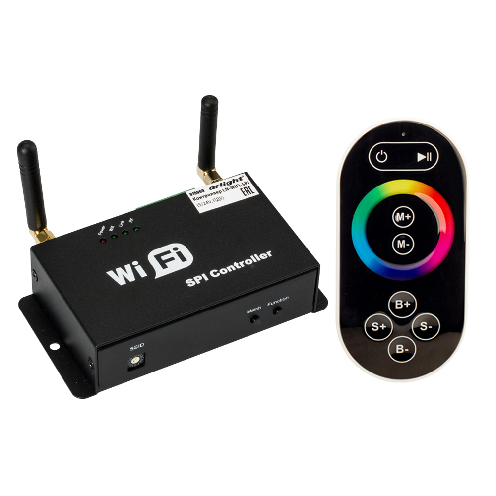 Контроллер LN-WiFi-SPI 5/24V ПДУ Arlight 015069, цвет черный - фото 1