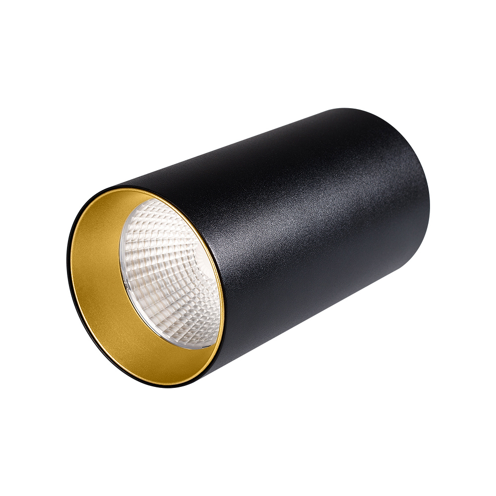 Светильник накладной SP-POLO-R85-1-15W Warm White 40deg (Black, Gold Ring) Arlight 022953, цвет без плафона - фото 1