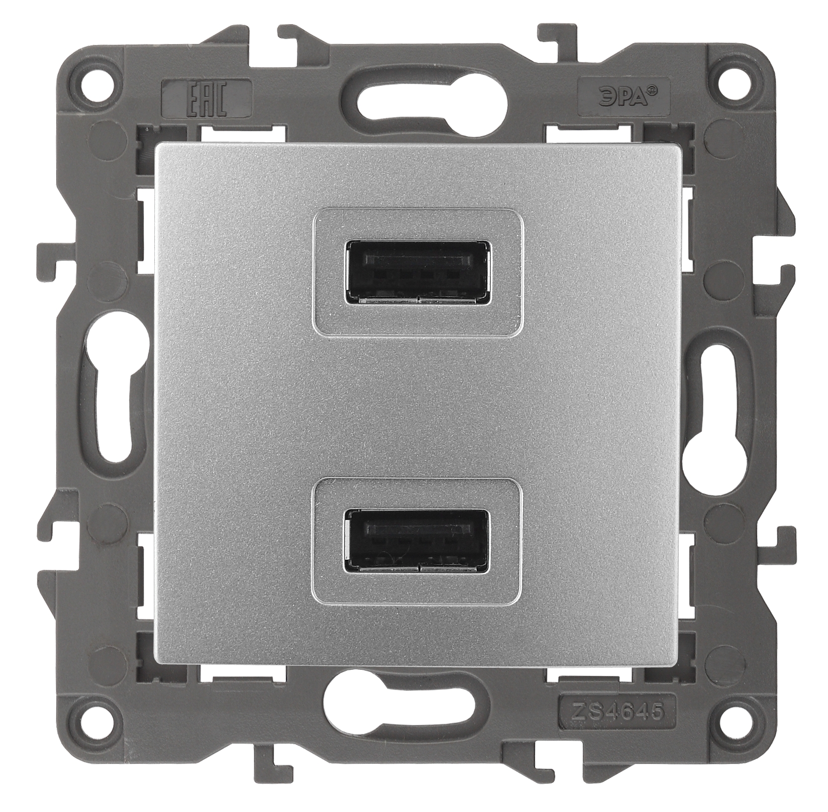 Устройство зарядное USB Эра 14-4110-03, цвет серебристый - фото 1