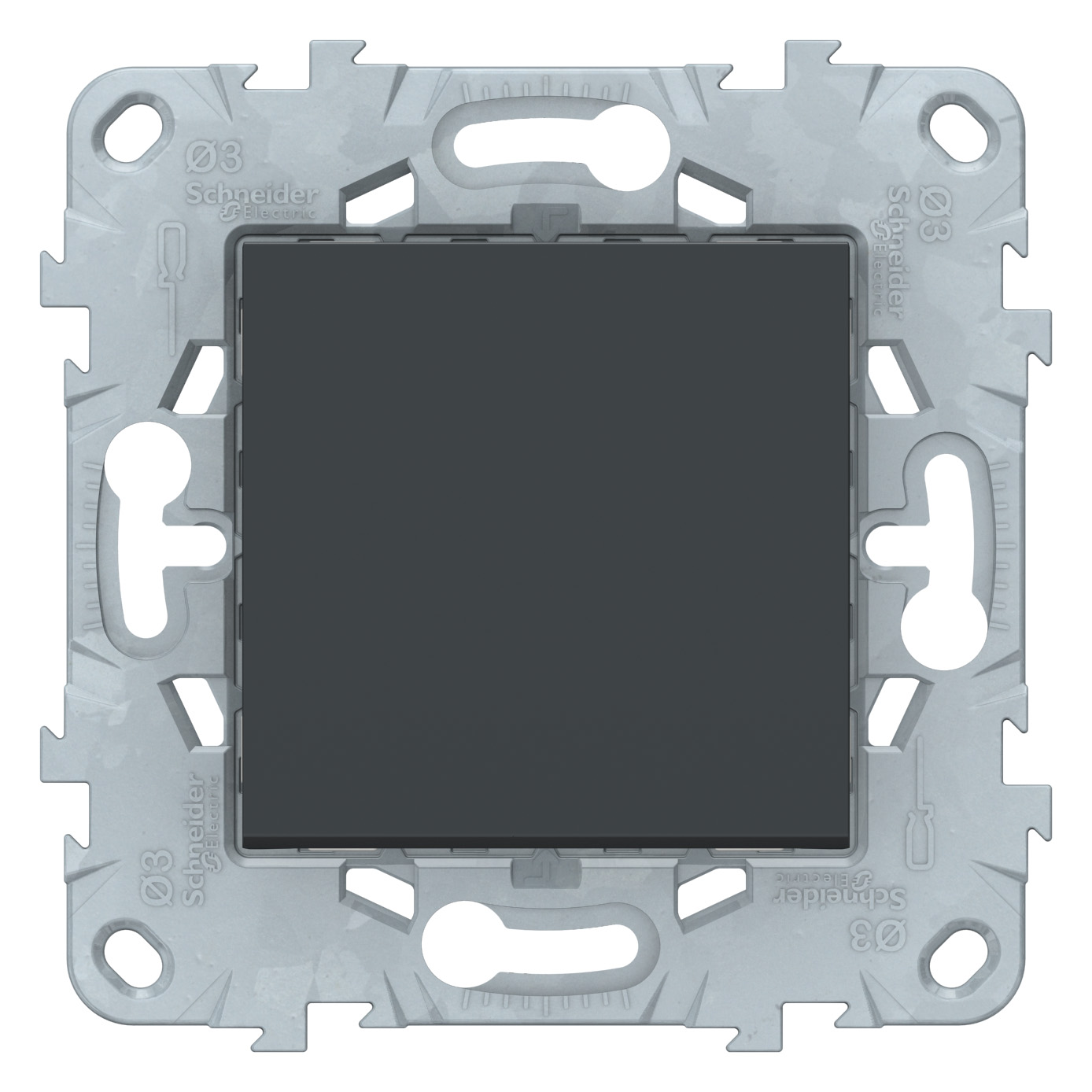 Выключатель 1-клавишный, кнопочный, сх.1 Schneider Electric Unica NEW NU520654, цвет серый - фото 1