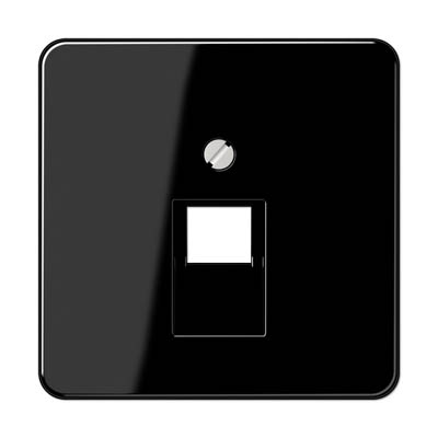 Накладка 1-ой наклонной ТЛФ/комп розетки Jung CD 500/CD plus CD569-1UASW, цвет черный - фото 1