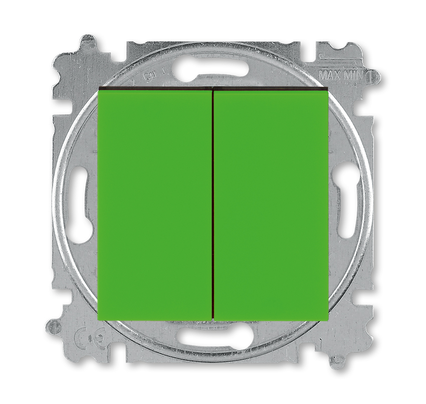 Выключатель двухклавишный ABB LEVIT 2CHH590545A6067, цвет зеленый - фото 1