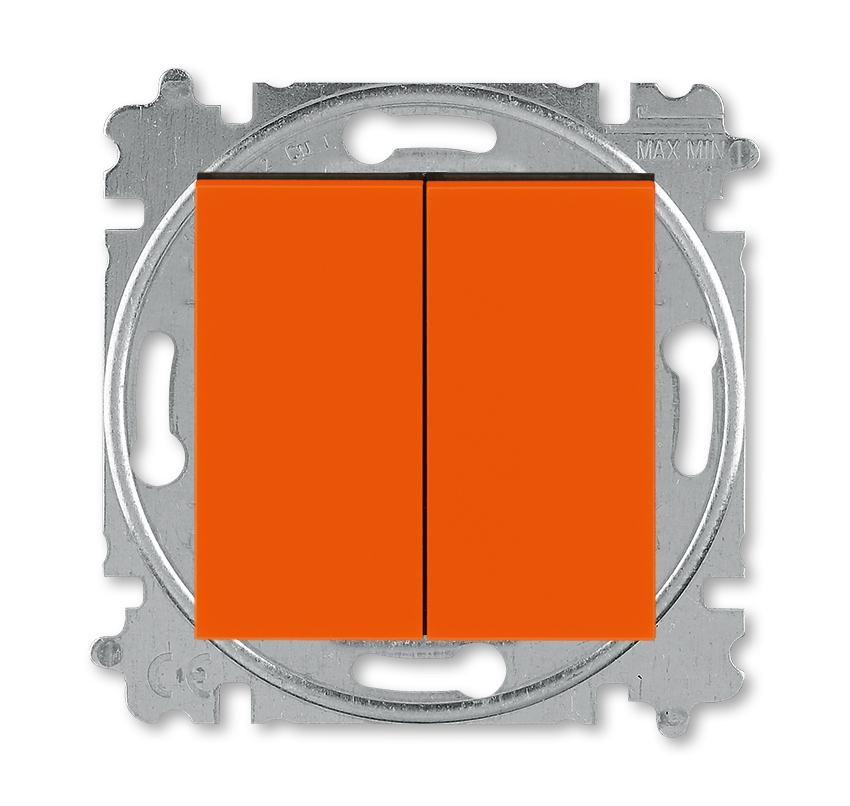 Выключатель двухклавишный ABB LEVIT 2CHH590545A6066, цвет оранжевый - фото 1