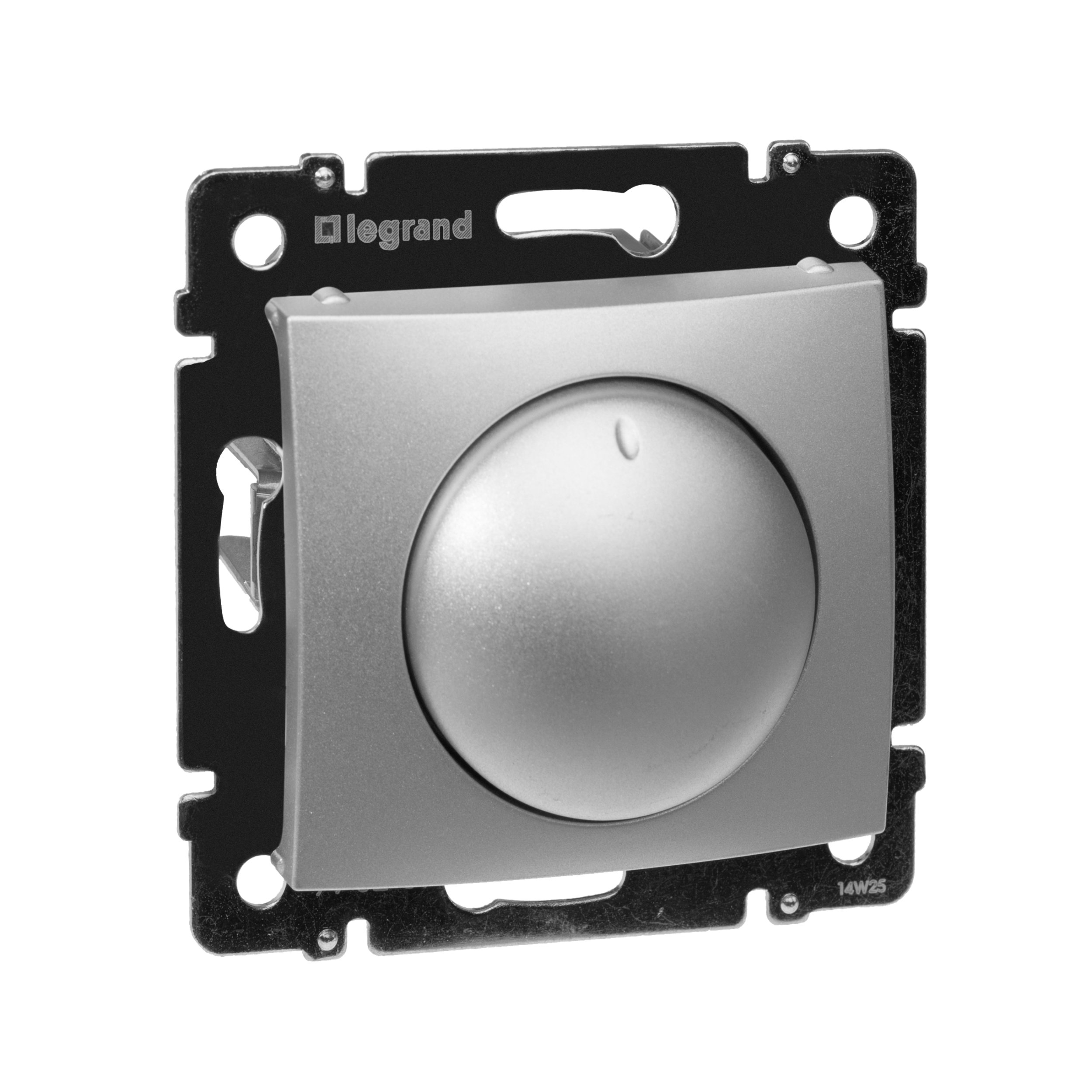 Светорегулятор поворотный для ламп накаливания (вкл поворотом) Legrand VALENA CLASSIC 770261, цвет серебристый - фото 1