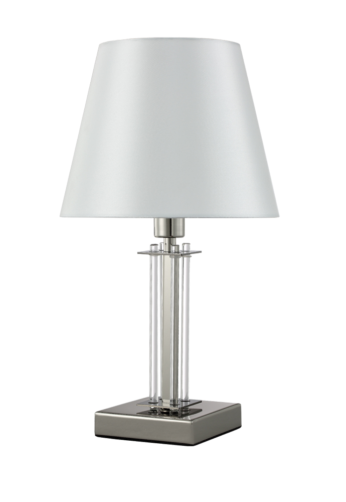 Настольная лампа Crystal Lux NICOLAS NICOLAS LG1 NICKEL/WHITE, цвет серебристый NICOLAS LG1 NICKEL/WHITE - фото 1