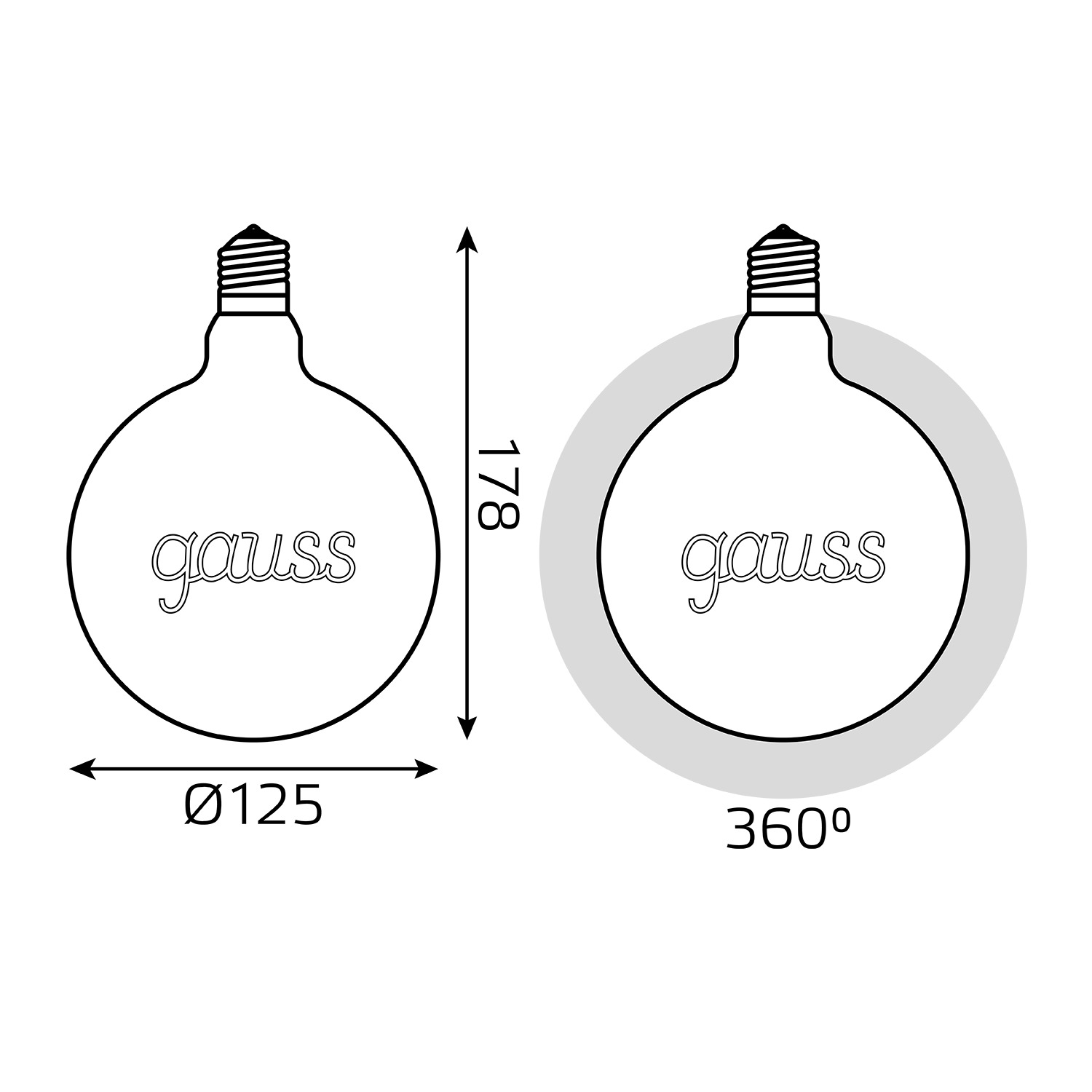Лампочка Gauss Filament E27 175802003, цвет янтарный - фото 3