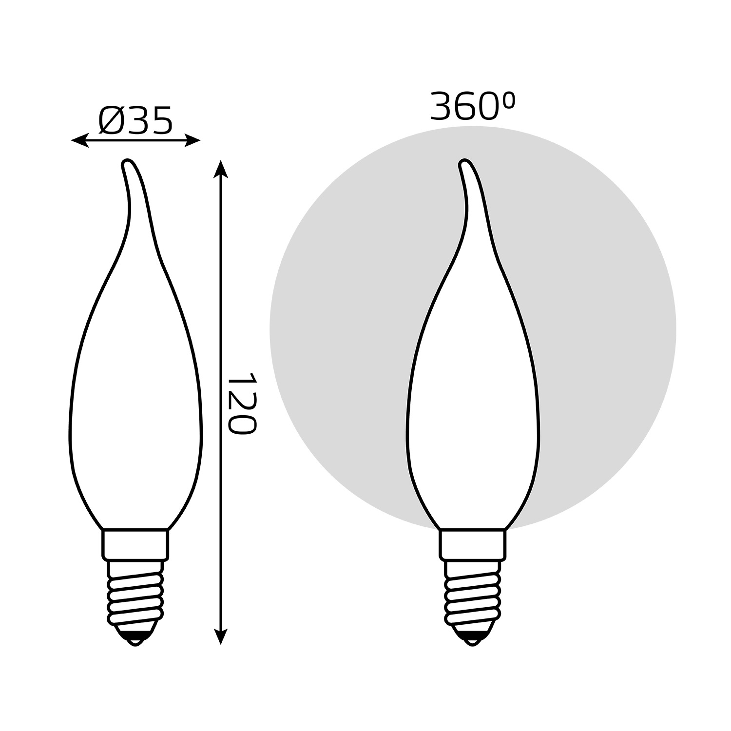 Лампочка Gauss Filament E14 104201209, цвет белый - фото 7