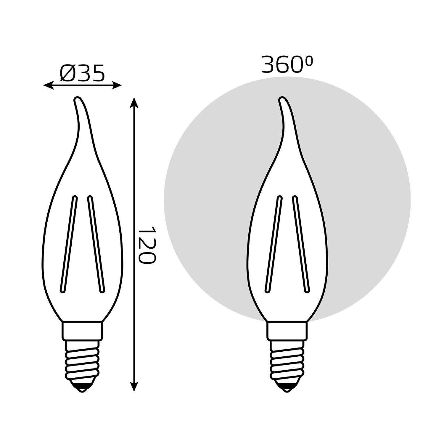 Лампочка Gauss Filament E14 104801105-D, цвет белый - фото 7
