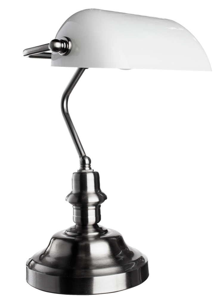 Настольная лампа Arte Lamp BANKER A2491LT-1SS, цвет серебристый