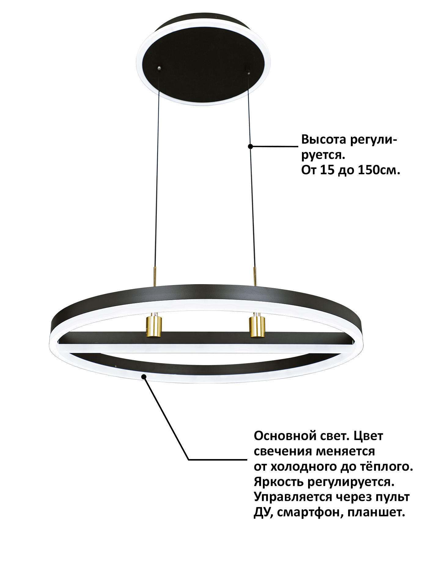Люстра Natali Kovaltseva HIGH-TECH LED LAMPS 82048, цвет черный - фото 2