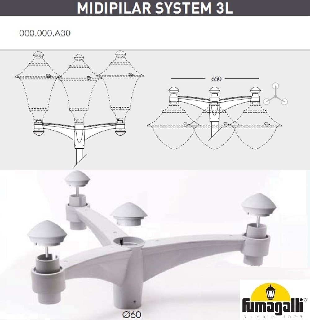 Консоль для паркового фонаря Fumagalli MIDIPILAR SYS 000.000.A30.L0