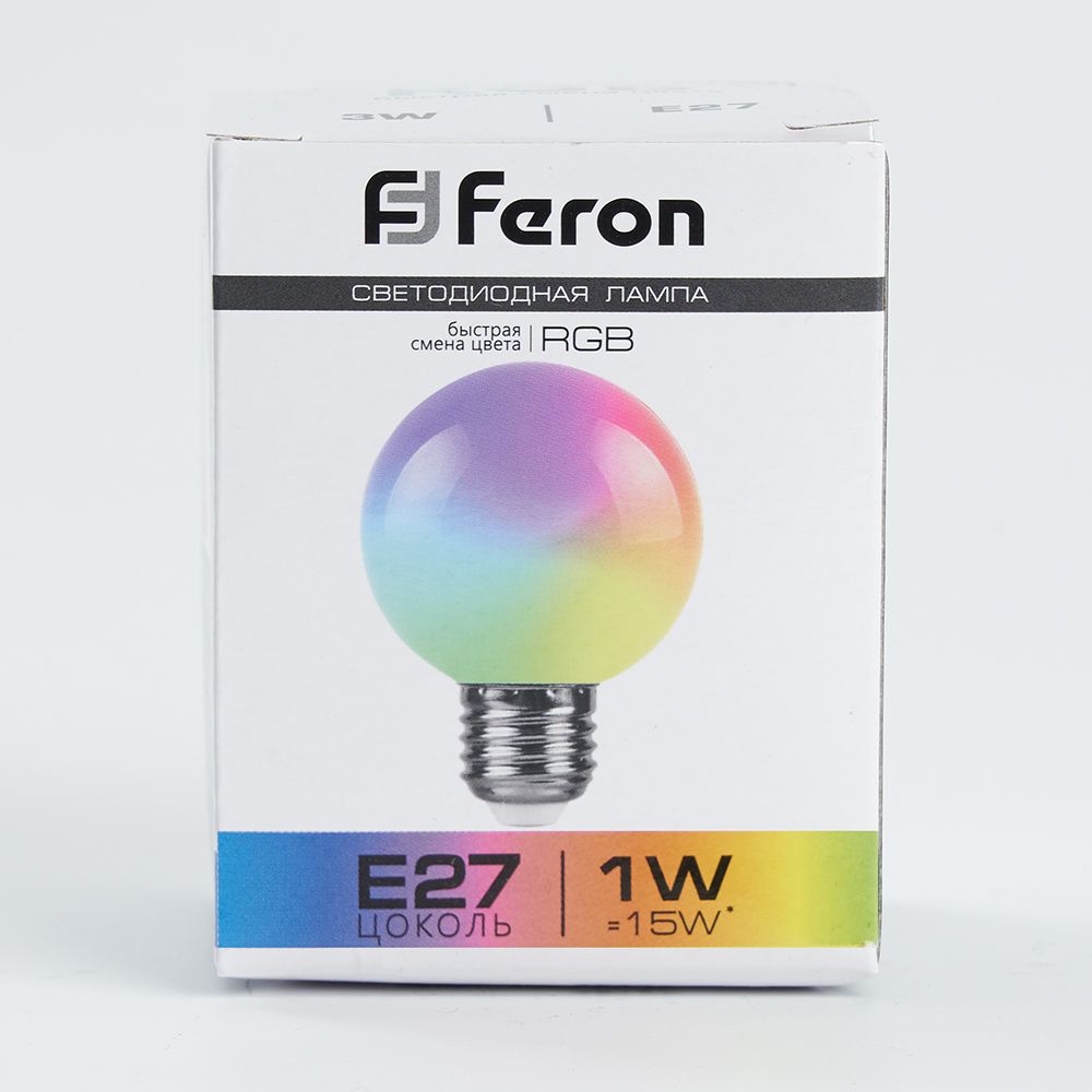 Светодиодная лампа Feron LB-37 Шар 1W МультиколорK E27 38126 - фото 5