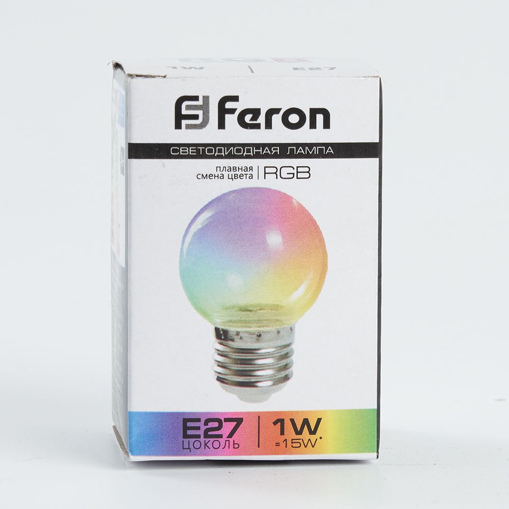 Светодиодная лампа Feron LB-37 Шар 1W МультиколорK E27 38132 - фото 4