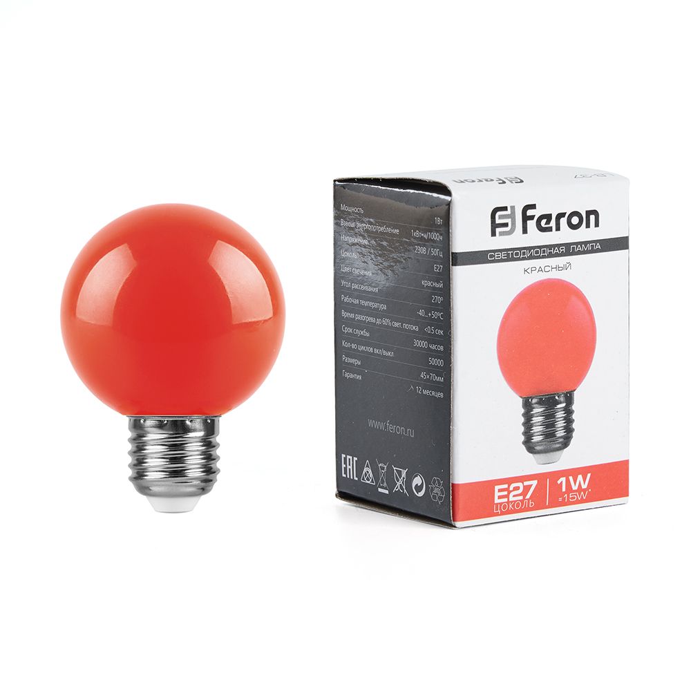 Лампочка Feron 25116, цвет красный - фото 1