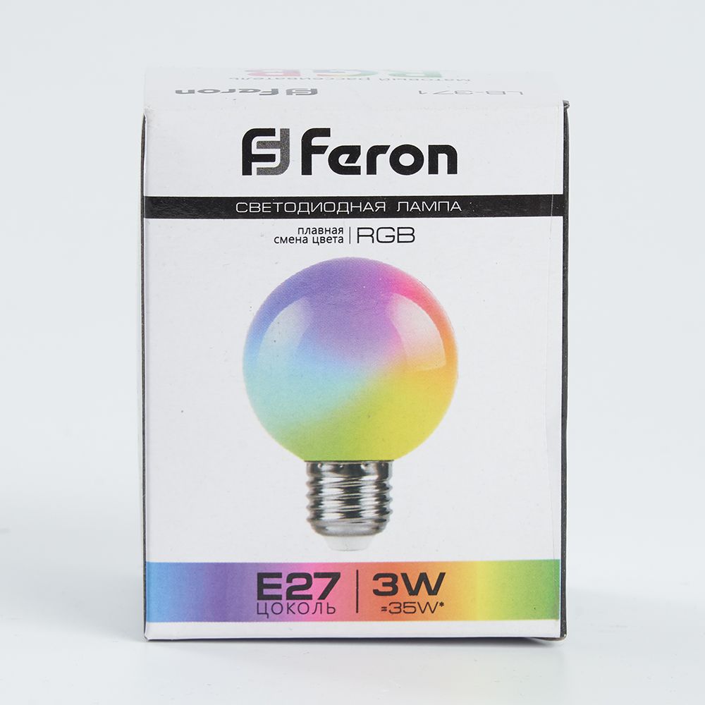 Светодиодная лампа Feron LB-371 Шар 3W МультиколорK E27 38115 - фото 2