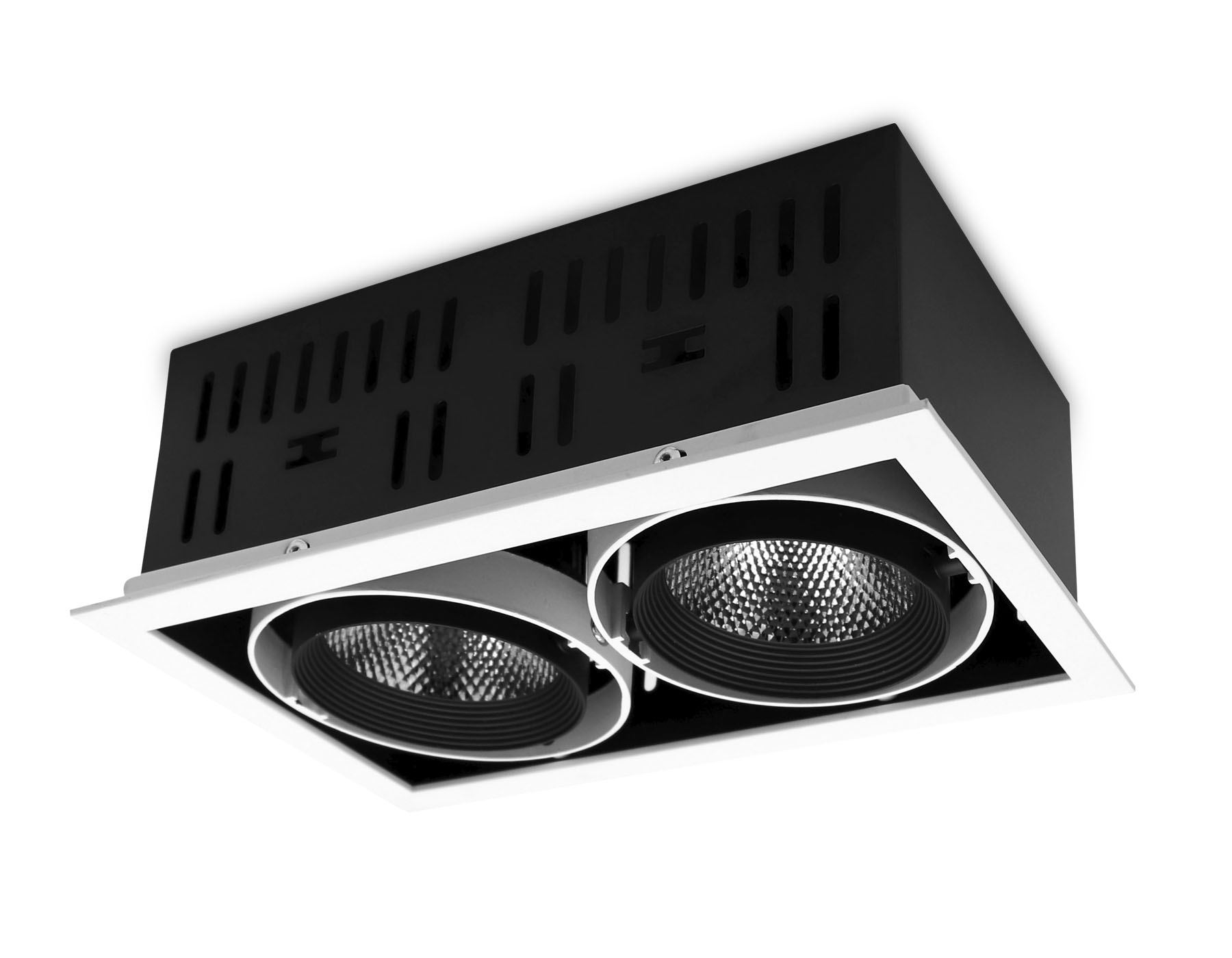 Встраиваемый светильник TECHNO Ambrella light T812 BK/CH 2*12W 4200K, цвет белый;черный T812 BK/CH 2*12W 4200K - фото 2