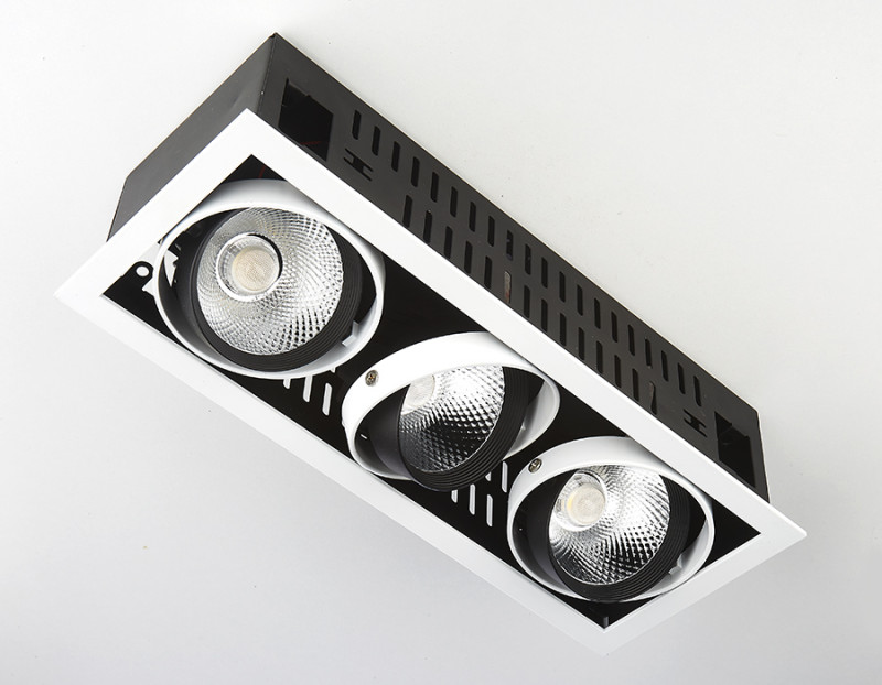 Встраиваемый светильник TECHNO Ambrella light T813 BK/CH 3*12W 4200K, цвет белый;черный T813 BK/CH 3*12W 4200K - фото 1
