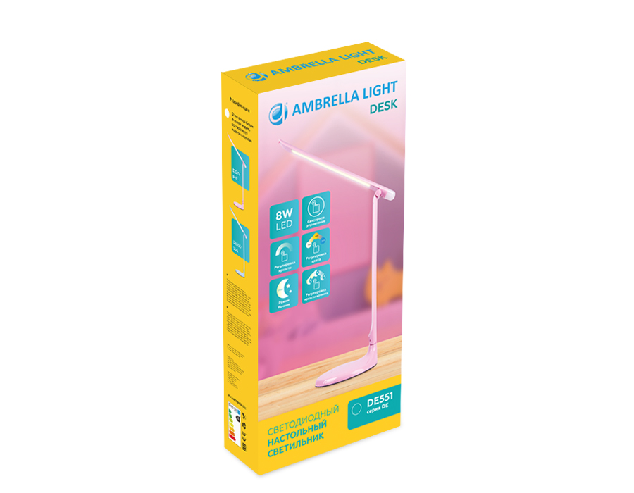 Настольная лампа DESK Ambrella light DE551, цвет розовый - фото 6