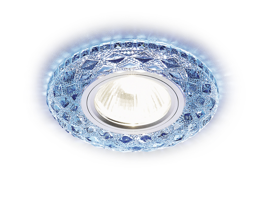 Встраиваемый светильник COMPO SPOT Ambrella light S288 BL, цвет хром;синий - фото 1