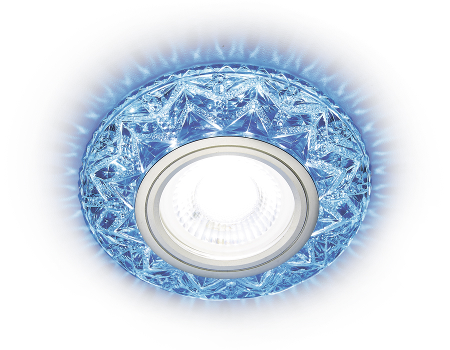 Встраиваемый светильник COMPO SPOT Ambrella light S299 BL, цвет хром;голубой - фото 1
