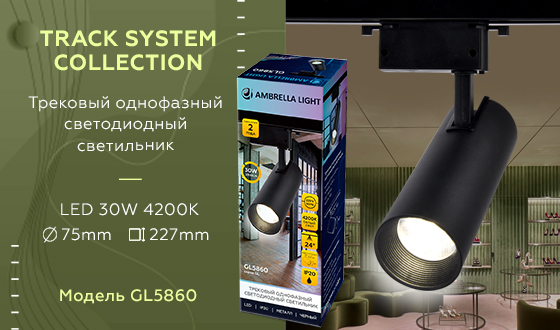 Трековый однофазный светильник TRACK SYSTEM Ambrella light GL5860, цвет черный - фото 4