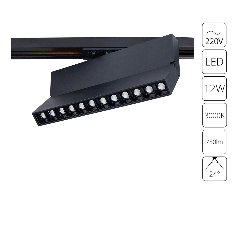 Трековый светильник Arte Lamp FLASH A4573PL-1BK, цвет черный - фото 1