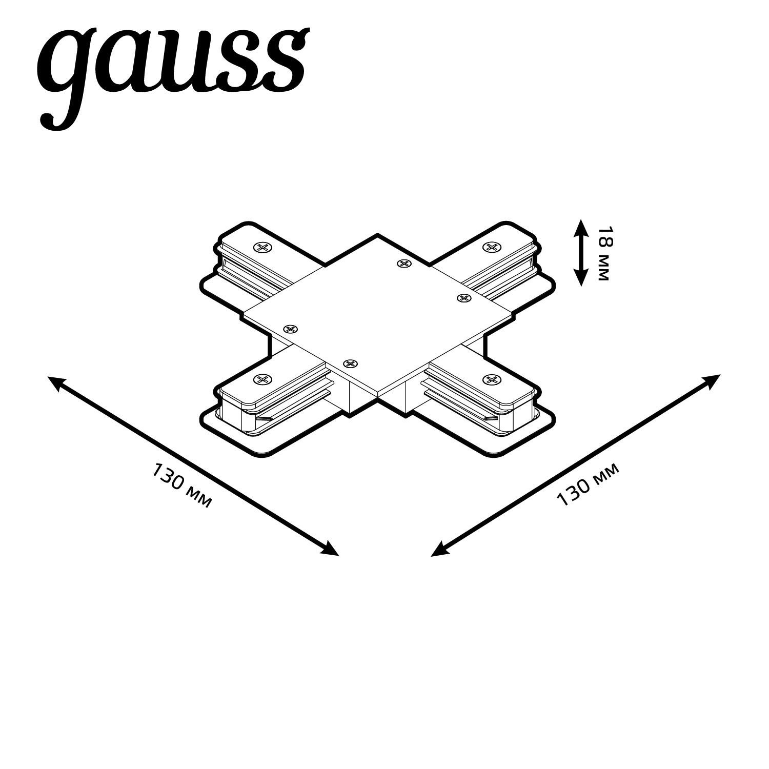 Коннектор Gauss TR138, цвет белый - фото 3