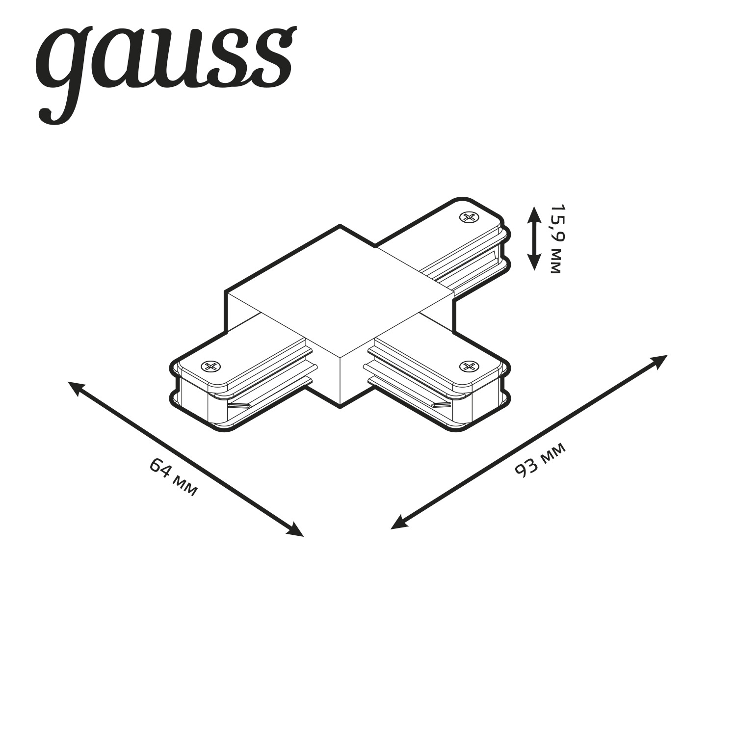 Коннектор Gauss TR110, цвет белый - фото 3