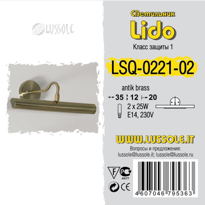 Подсветки Для Картин Lussole LIDO LSQ-0221-02, цвет бронза - фото 2