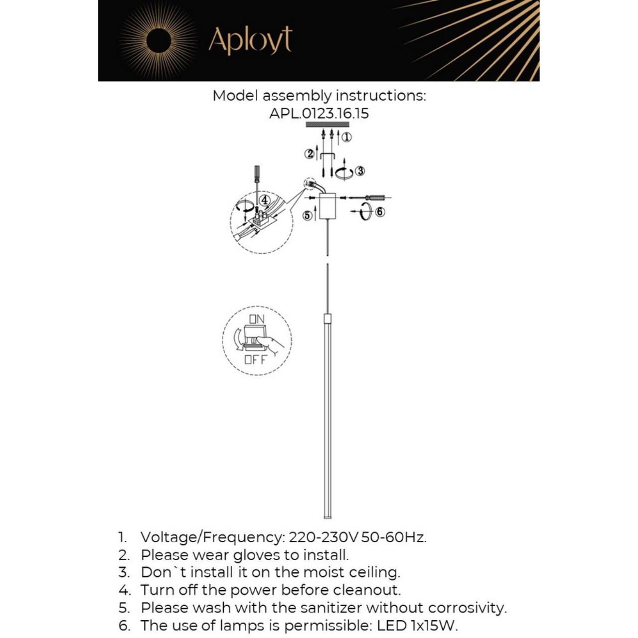 Светильник Aployt GABI APL.0123.16.15, цвет золотистый - фото 11