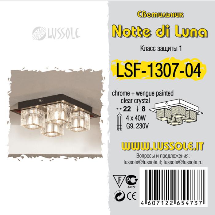 Люстра Lussole NOTTE DI LUNA LSF-1307-04, цвет прозрачный;черный - фото 2