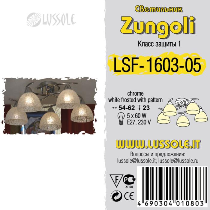 Люстра Lussole ZUNGOLI LSF-1603-05, цвет белый - фото 2