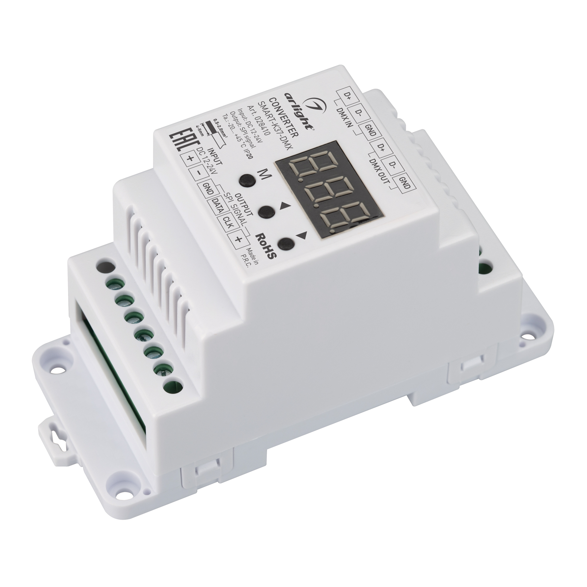 Конвертер SMART-K37-DMX 12-24V SPI DIN RF Arlight 028410