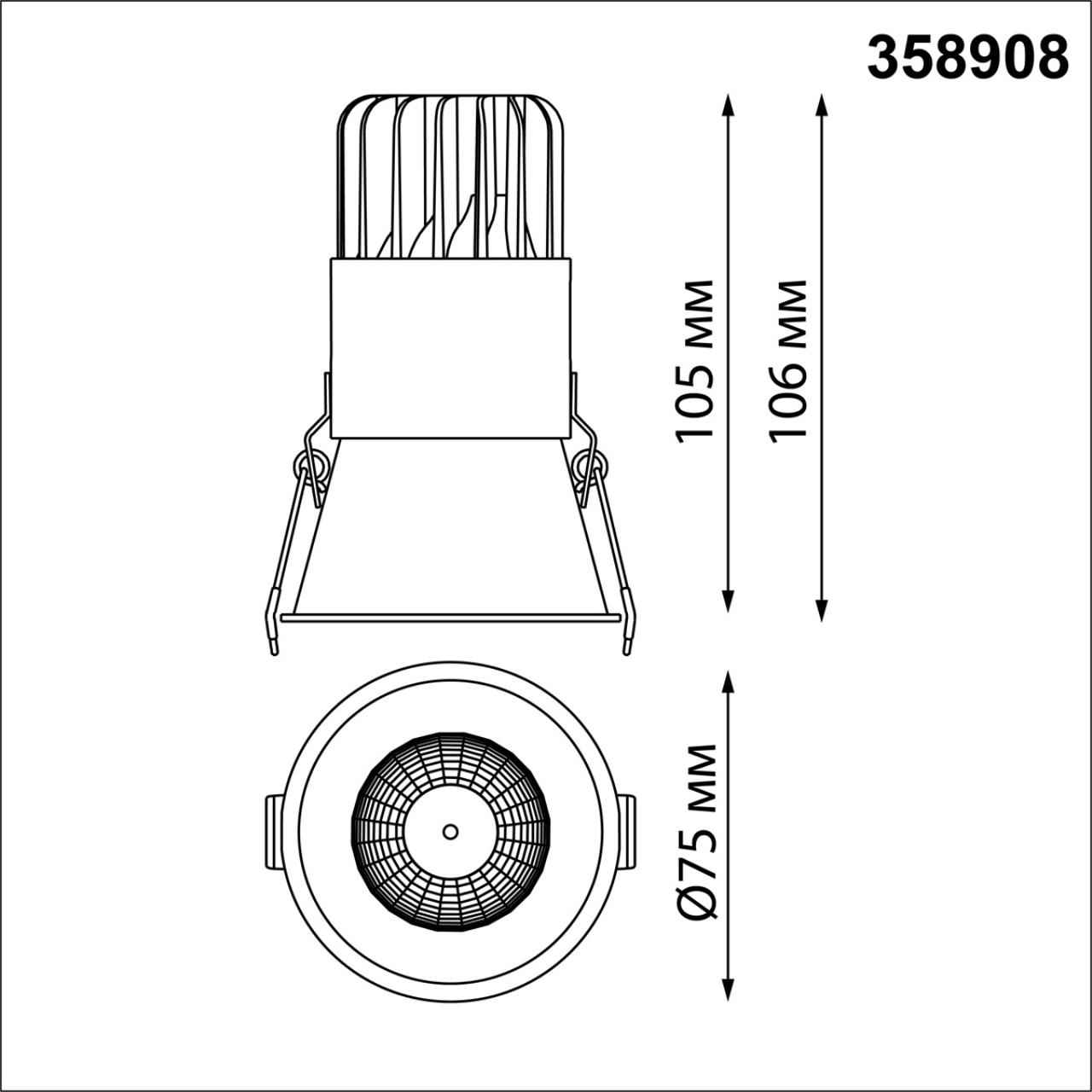 Точечный встраиваемый светильник Novotech LANG 358908, цвет белый - фото 3