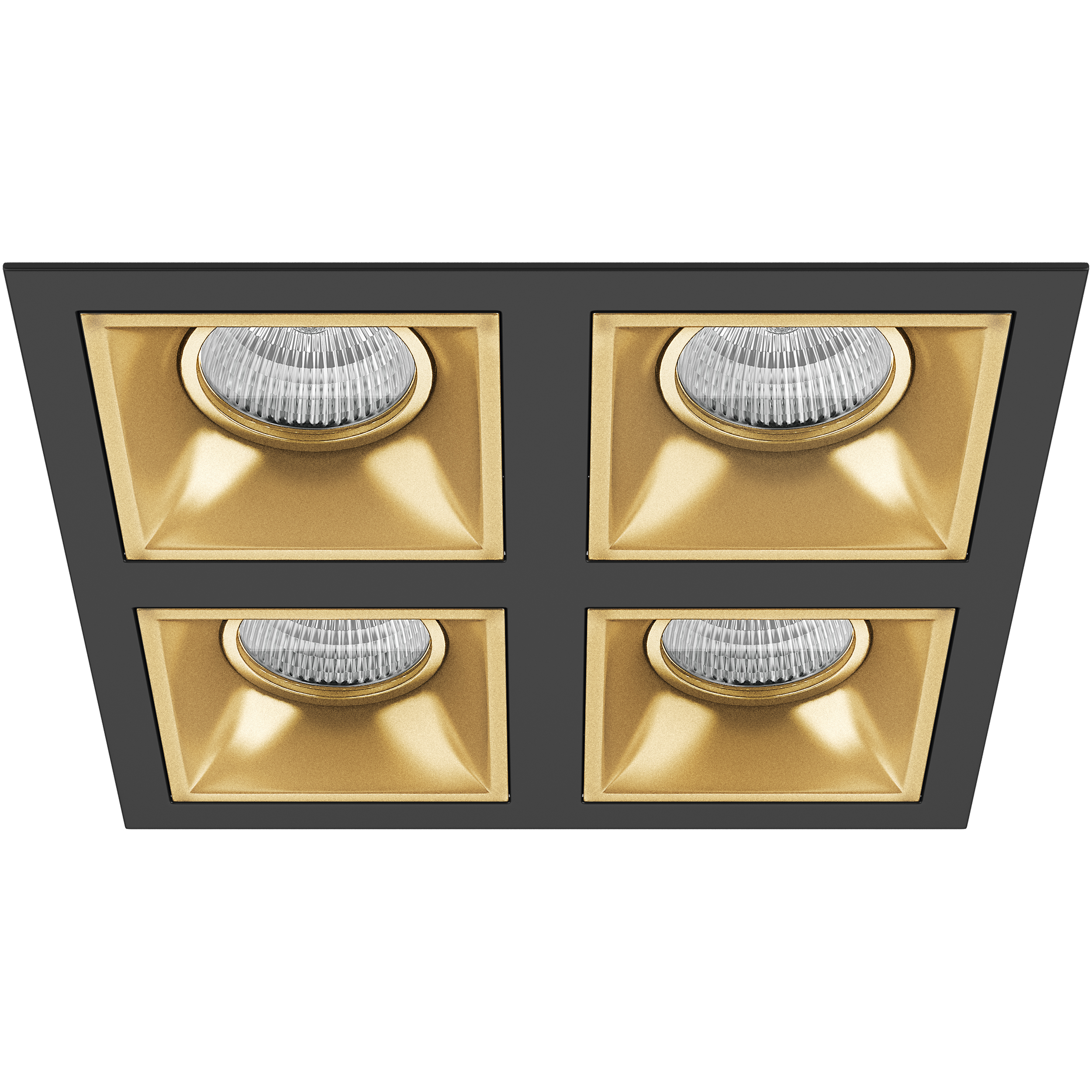 Точечный встраиваемый светильник Lightstar DOMINO D54703030303, цвет золотистый;черный - фото 1
