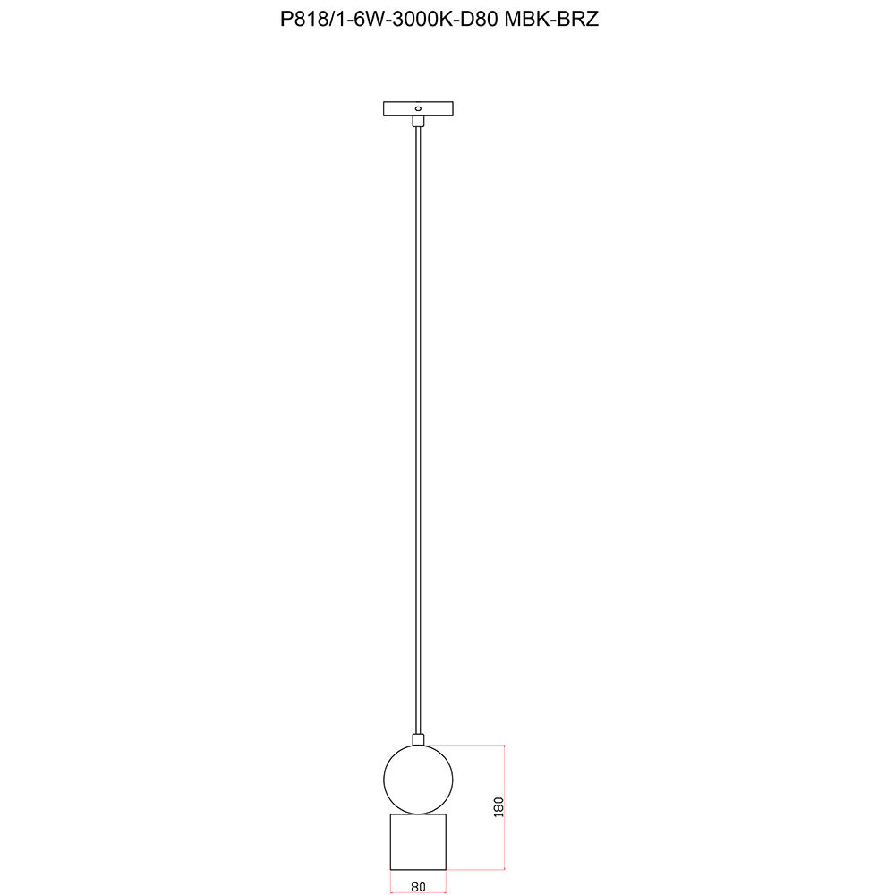 Подвесной светильник iLedex PLAY P818/1-6W-3000K-D80 MBK-BRZ, цвет белый P818/1-6W-3000K-D80 MBK-BRZ - фото 2