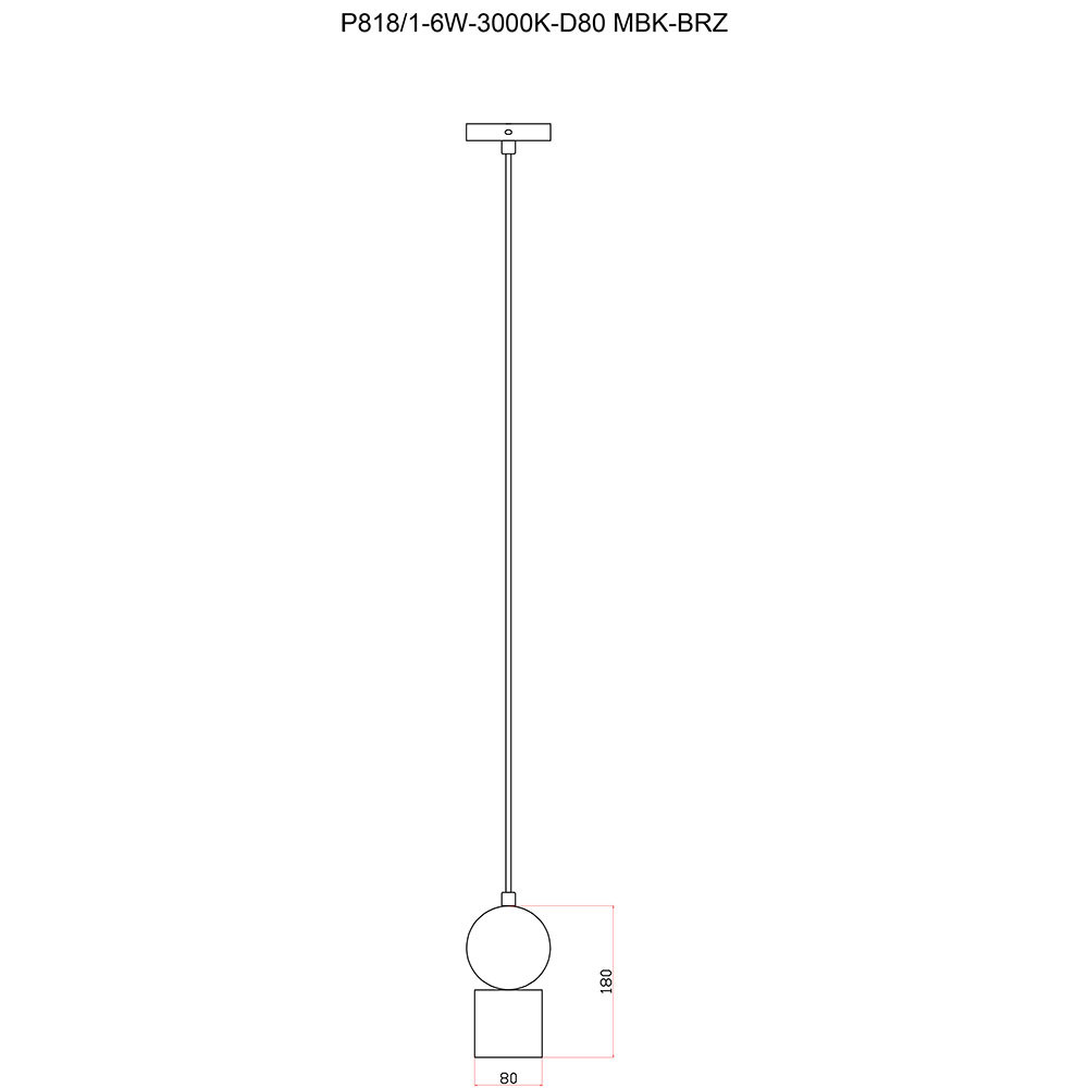 Подвесной светильник iLedex PLAY P818/1-6W-3000K-D80 MBK-BRZ, цвет белый - фото 2