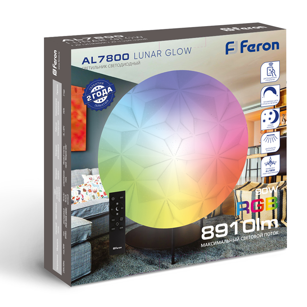 Потолочный светильник Feron AL7800 Lunar glow 41747, цвет белый - фото 5