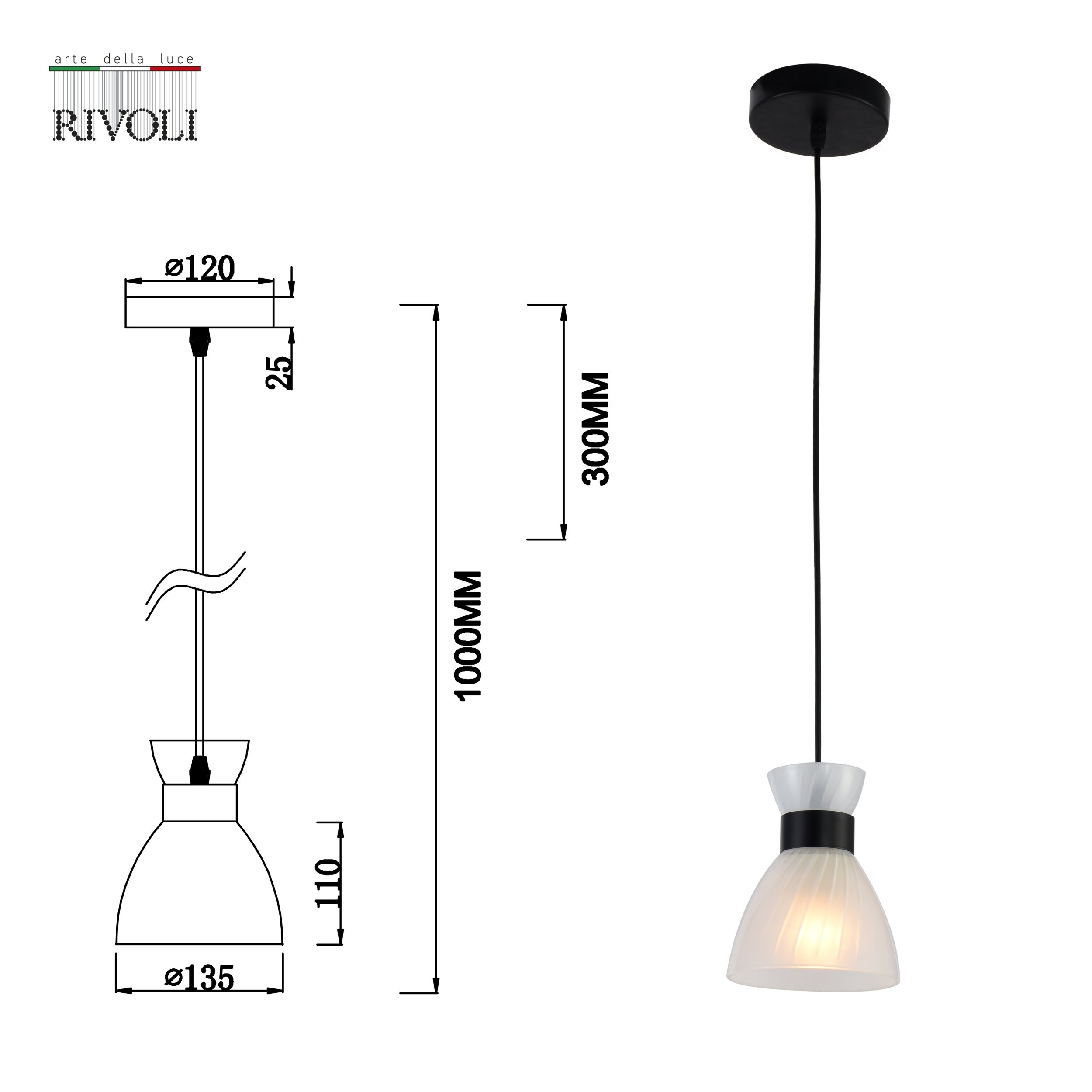 Подвесной светильник Rivoli ALMA 9158-201, цвет белый 9158-201 Б0055387 - фото 4