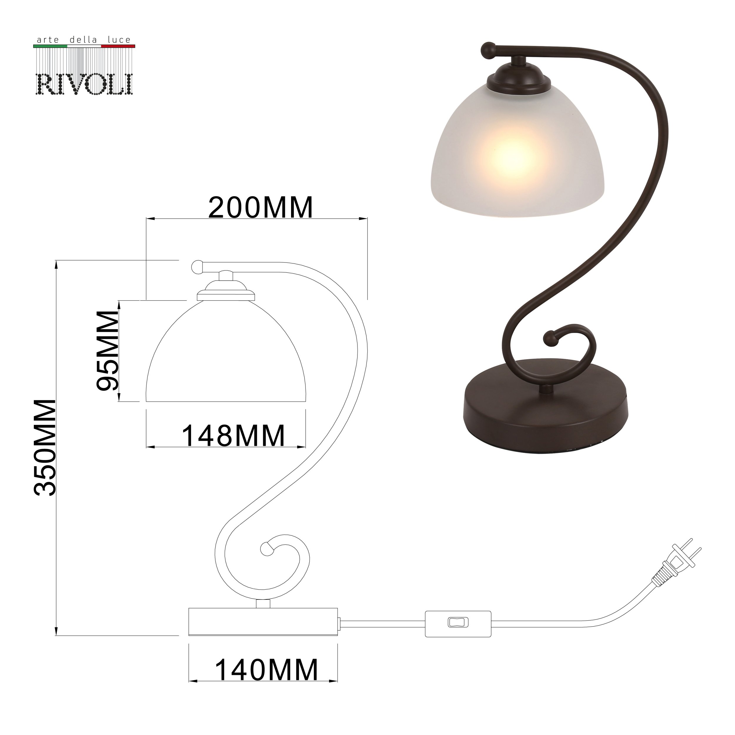 Декоративная настольная лампа Rivoli JACKELINE 7141-501, цвет белый 7141-501 Б0054759 - фото 4
