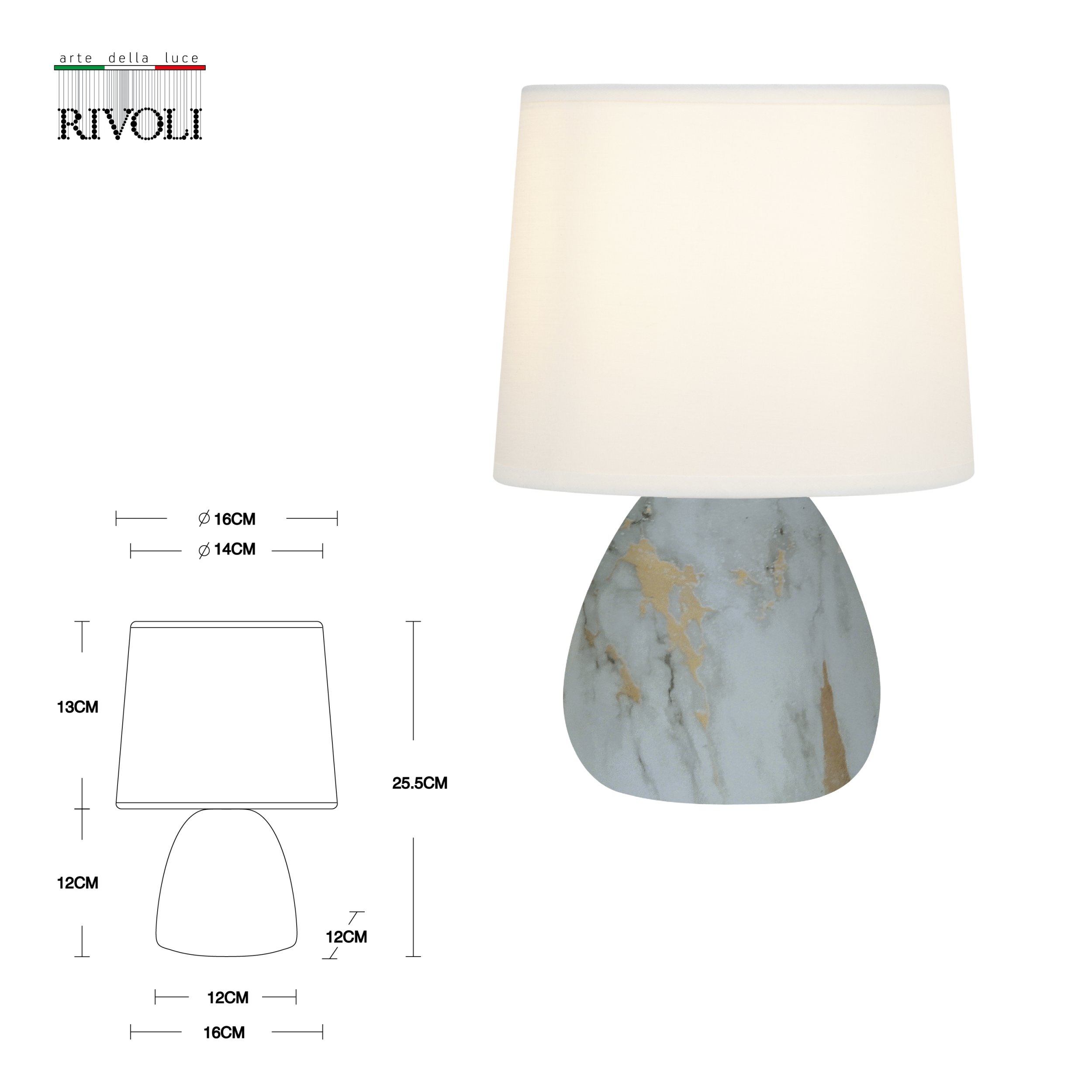 Декоративная настольная лампа Rivoli DAMARIS 7048-501, цвет белый 7048-501 Б0057259 - фото 2